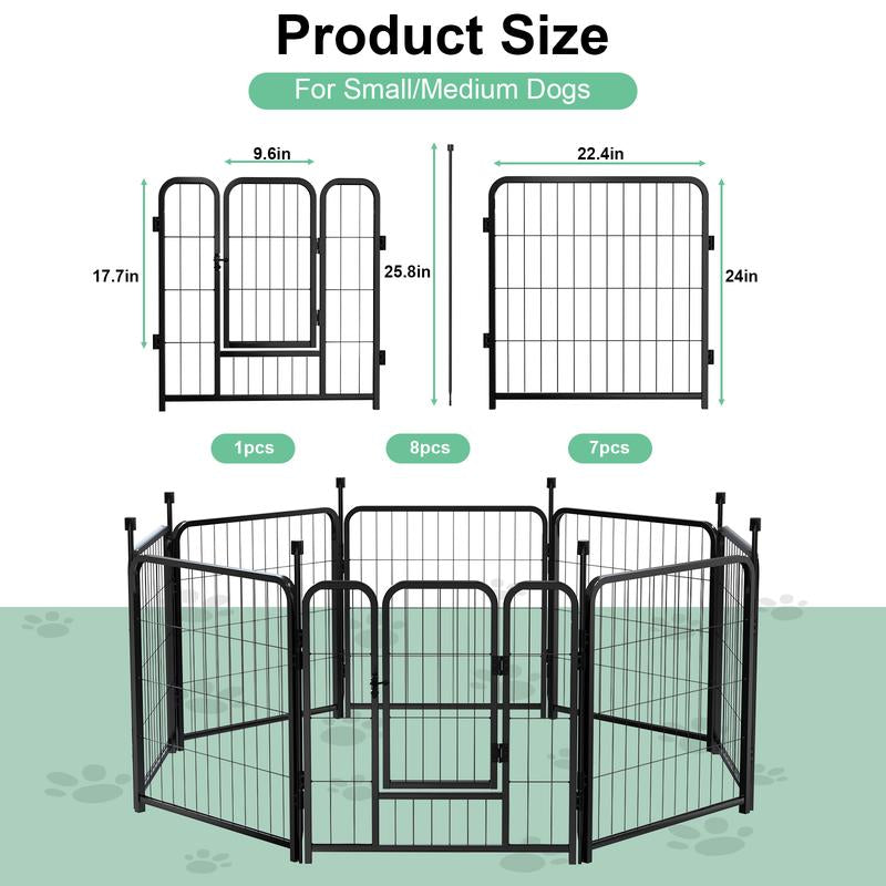 Anyask Rollick Dog Playpen for Yard 24 Inch 8 Panels RV Camping│Patented Corral Para Perros