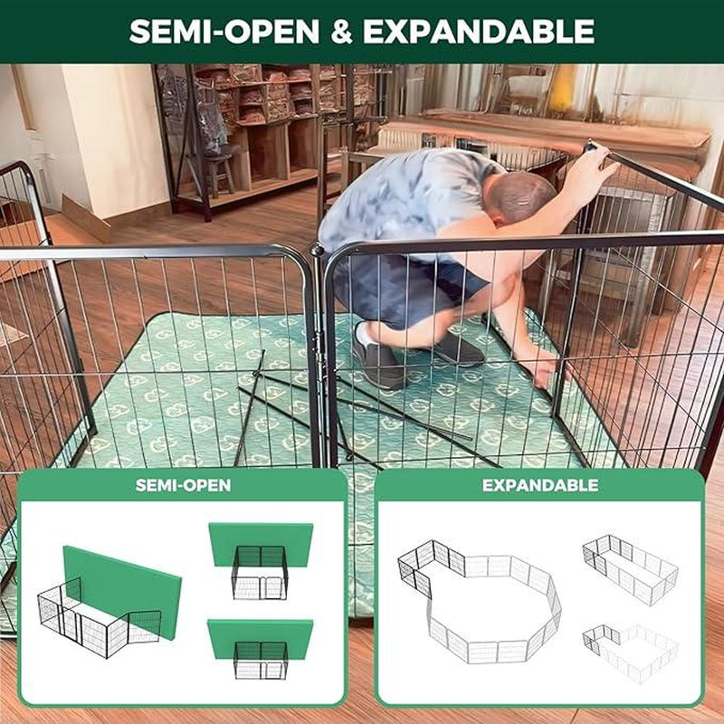 Anyask Rollick Dog Playpen for Yard 24 Inch 8 Panels RV Camping│Patented Corral Para Perros