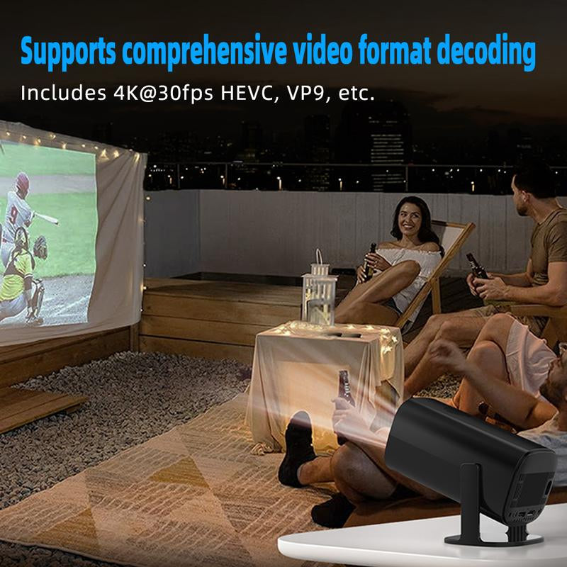 Mini Portable Smart Projector - 4K Native 1080P 720P 200ANSI Full HD, Android 11, Wifi 6, BT 5.0, Auto Horizontal & Keystone Correction, 180° Rotatable, Compatible with Phones/Tvs/Laptops, Perfect for Outdoor Cinema