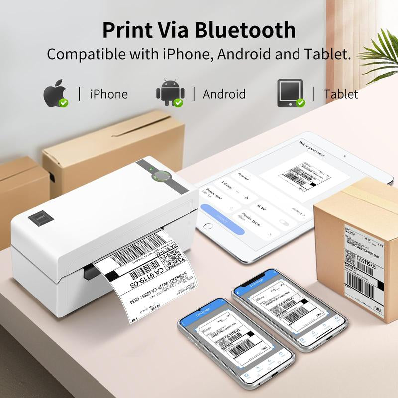 JADENS Thermal Shipping Label Printer 268BT - Bluetooth 4X6Inch Labels Shipping Label Printer